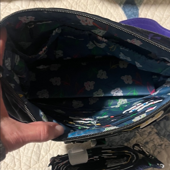 Lug Navy Floral Crossbody Bag with Purple Strap - Picture 5 of 8